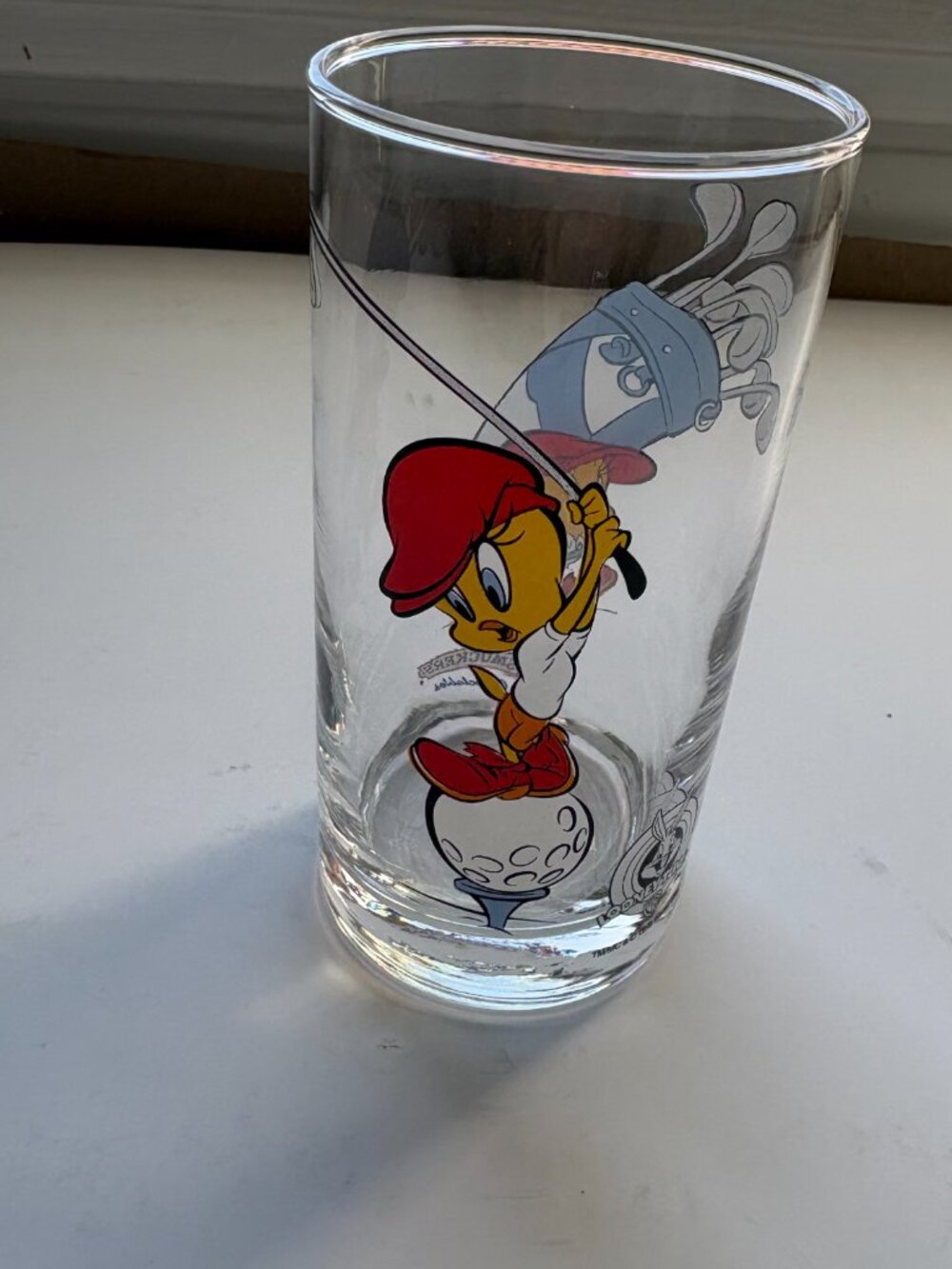 Vintage 1998 Looney Tunes Tweety Bird Golf Smucker’s Collectibles Glass 5